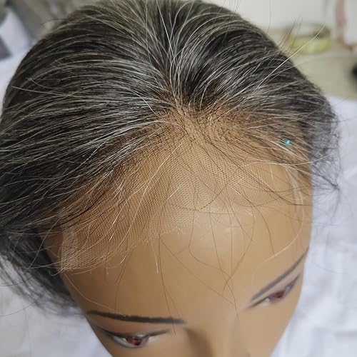 Miniatura 5 de Paquetes de cabello humano rizado sin procesar, color gris sal y pimienta, paquetes de cabello rizado gris Jerry, 50% gris, mezcla de color negro,