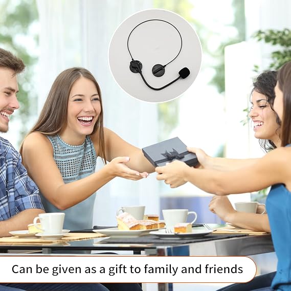 Fake Microphone,Plastic Head Headsets Mic Prop Wireless Bluetooth Microphones Radio Voice Amplifier Child Prop Headset Accessories,Portable Handheld Receiver,for Office Work Computer Cancelling Noise