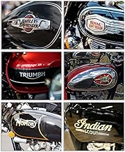 Motorcycle Fuel Tank Wall Art Decor Prints Harley Davidson - Set Of 6 (8x10) Inch Poster Coated Photos unframed