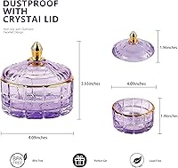 Vista 6 de ALAMHI Tarro de cristal para caramelos, botes decorativos con tapas, caja de cristal de cristal morada, lindo plato de caramelo con tapa para ideas