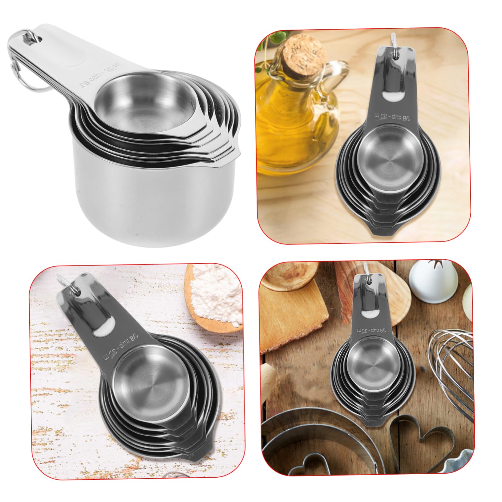 MAGICLULU Tazas Medidoras Medición Precisa Apilable Versátil Para Cocina y Repostería