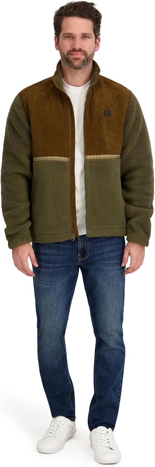 Billabong Men's Full Zip Mock Neck Sherpa Jacket