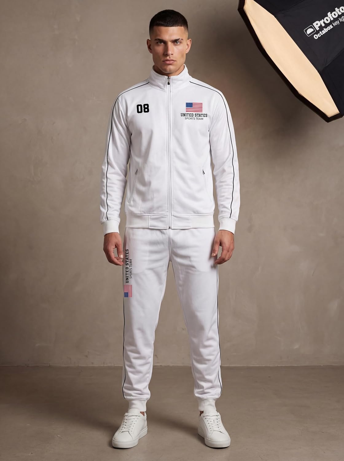 Men Tracksuit Sports Track Jacket & Matching Jogging Pants - Image 2