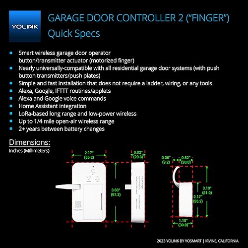 Miniatura 2 de Controlador inteligente 100% universal para puerta de garaje y sensor de puerta de garaje funciona con Alexa IFTTT, funciona con pilas alcalinas,