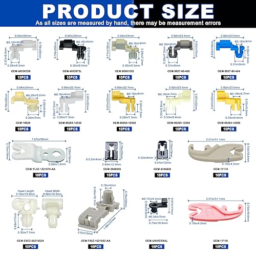 Miniatura 2 de Kit surtido de 180 clips de barra de bloqueo de puerta, clips de retención de cilindro de bloqueo de puerta de 532 pulgadas, clips de barra de 18