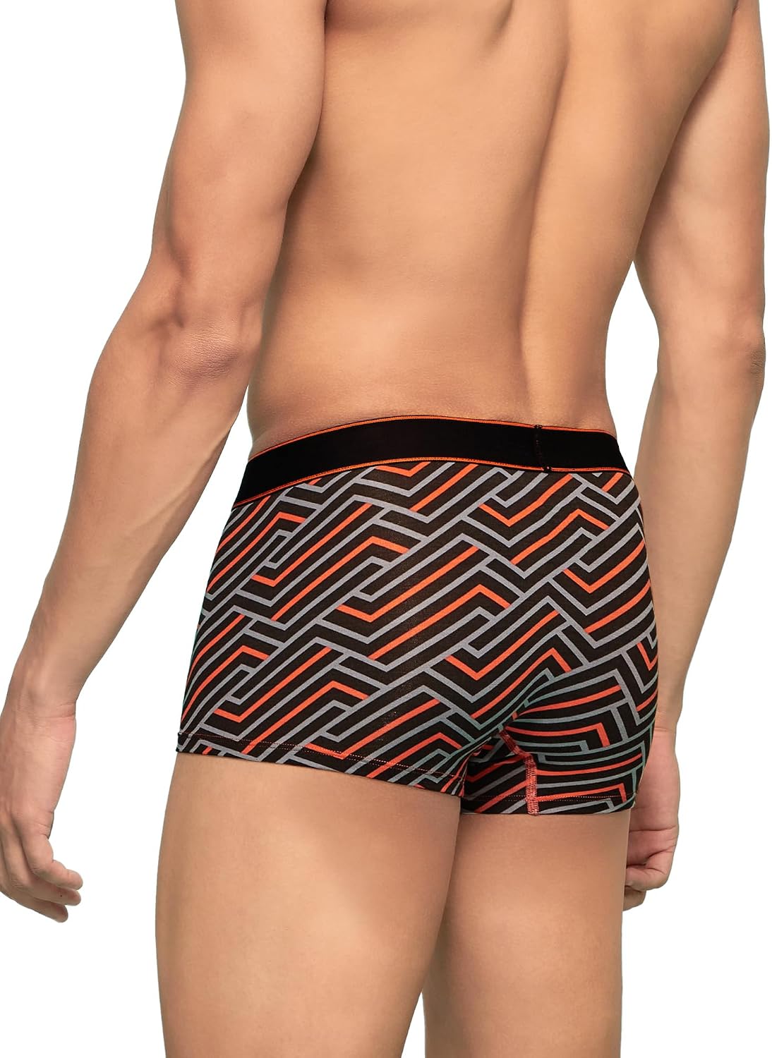 XYXX Anti-Bacterial, Odour-Free Cotton Stripes Parallax Trunks for Men, Red Stripes+Black Stripes, XL