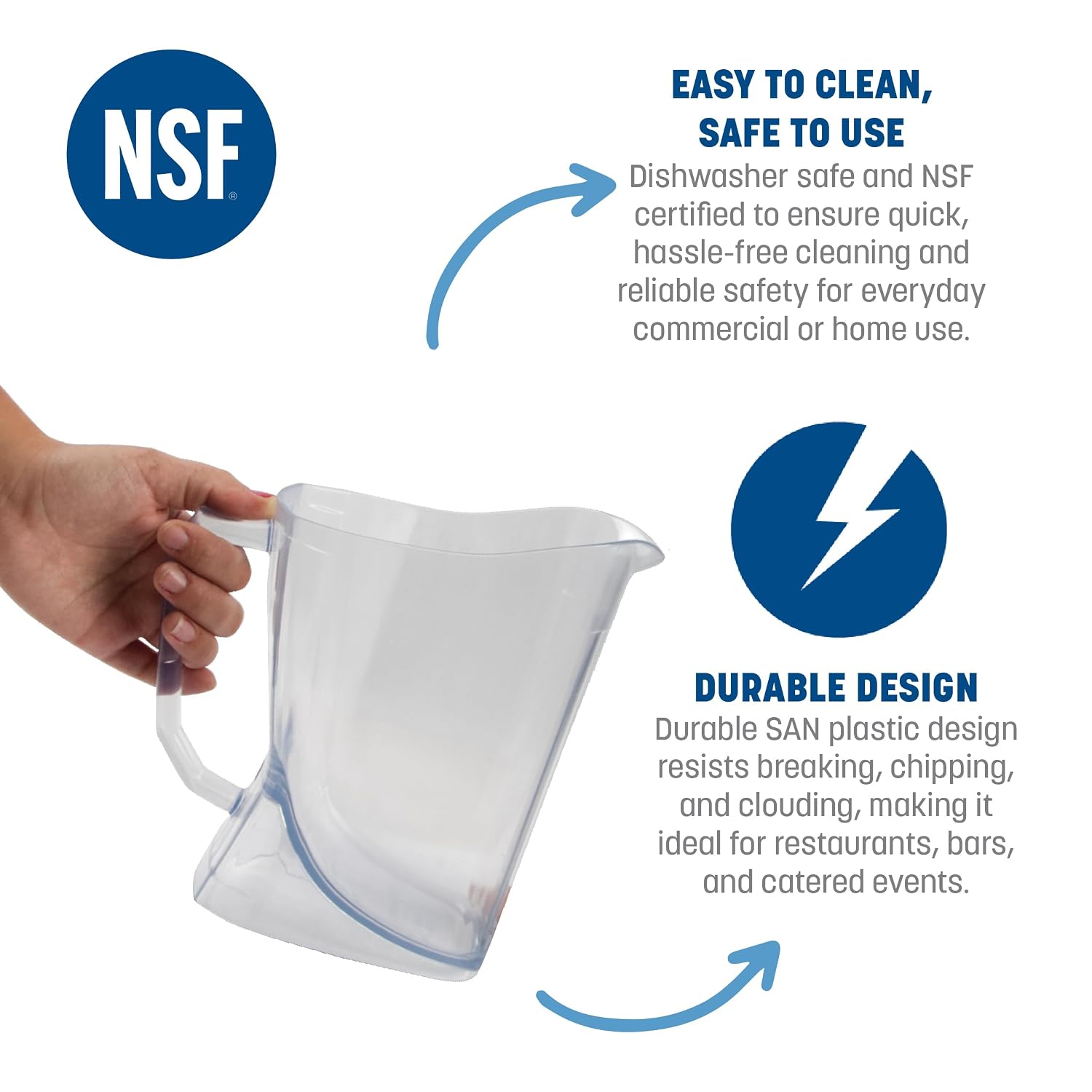 Carlisle FoodService Products PPP60 Perfect Pour Shatter-Resistant Beer Pitcher, 60 oz.