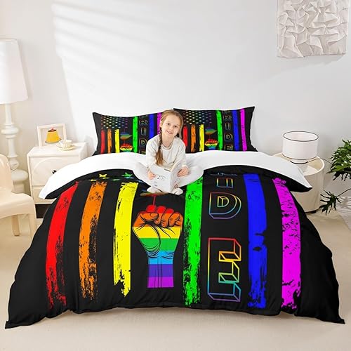 Miniatura 9 de Manfei Juego de funda de edredón de sol y luna, tamaño Queen, funda de edredón psicodélica con 2 fundas de almohada, juego de ropa de cama bohemio