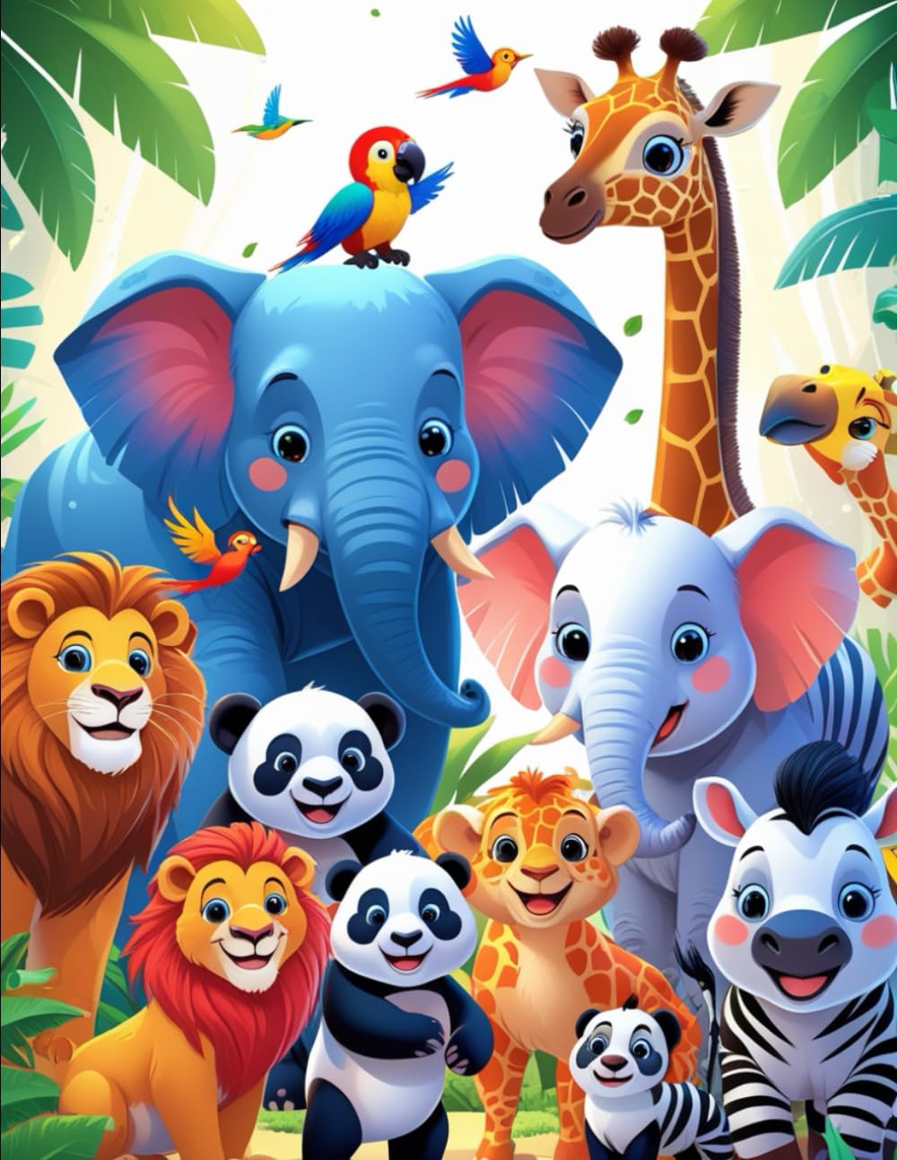 50 Fun Animal Coloring Adventures: A Kids' Coloring Book with Lions, Monkeys, Elephants & More!