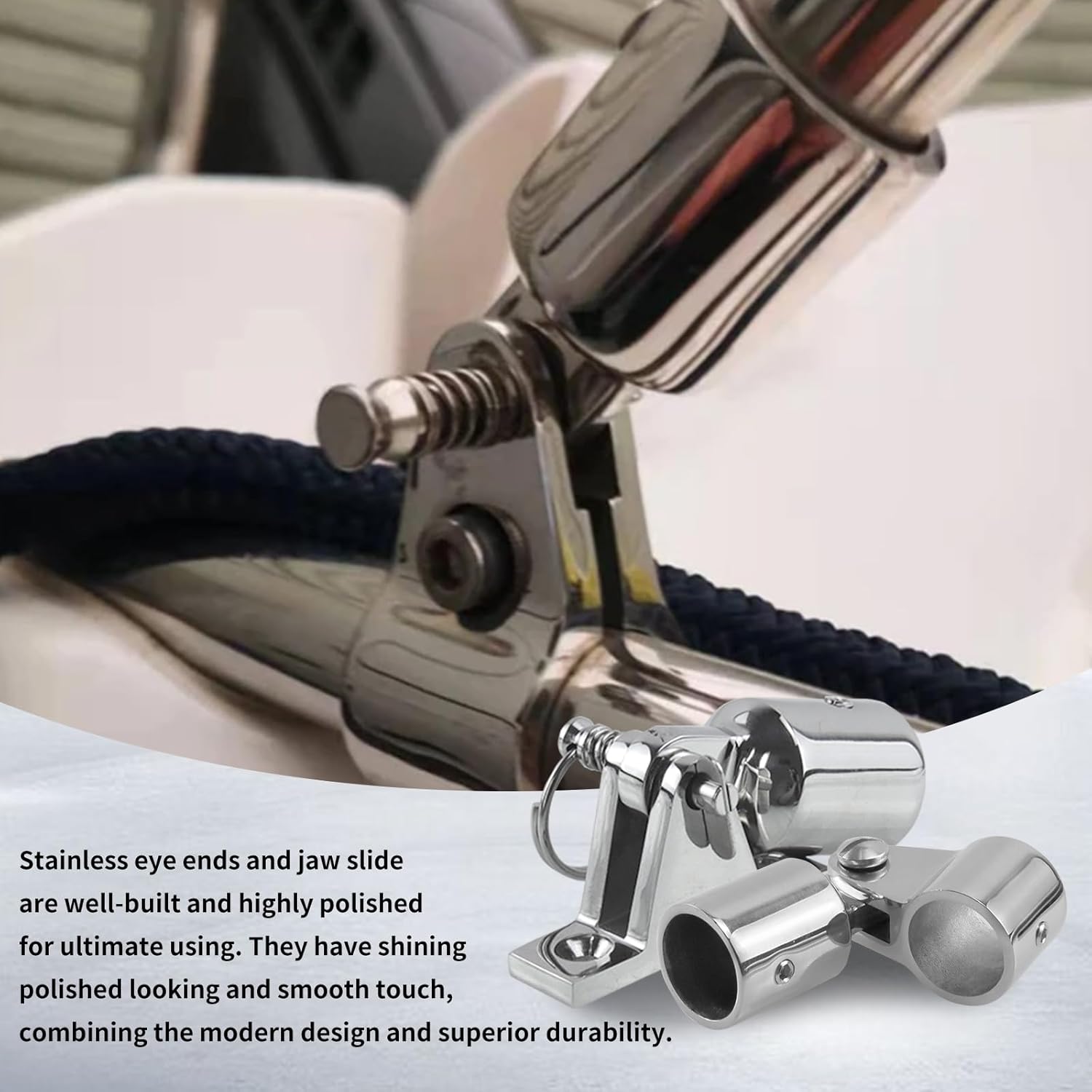 Bimini Top Hardware Kit, 316 Stainless Steel Boat Fittings, Fits 7/8" & 1" OD Tubing, Heavy Duty Canopy Parts, 12 Pieces