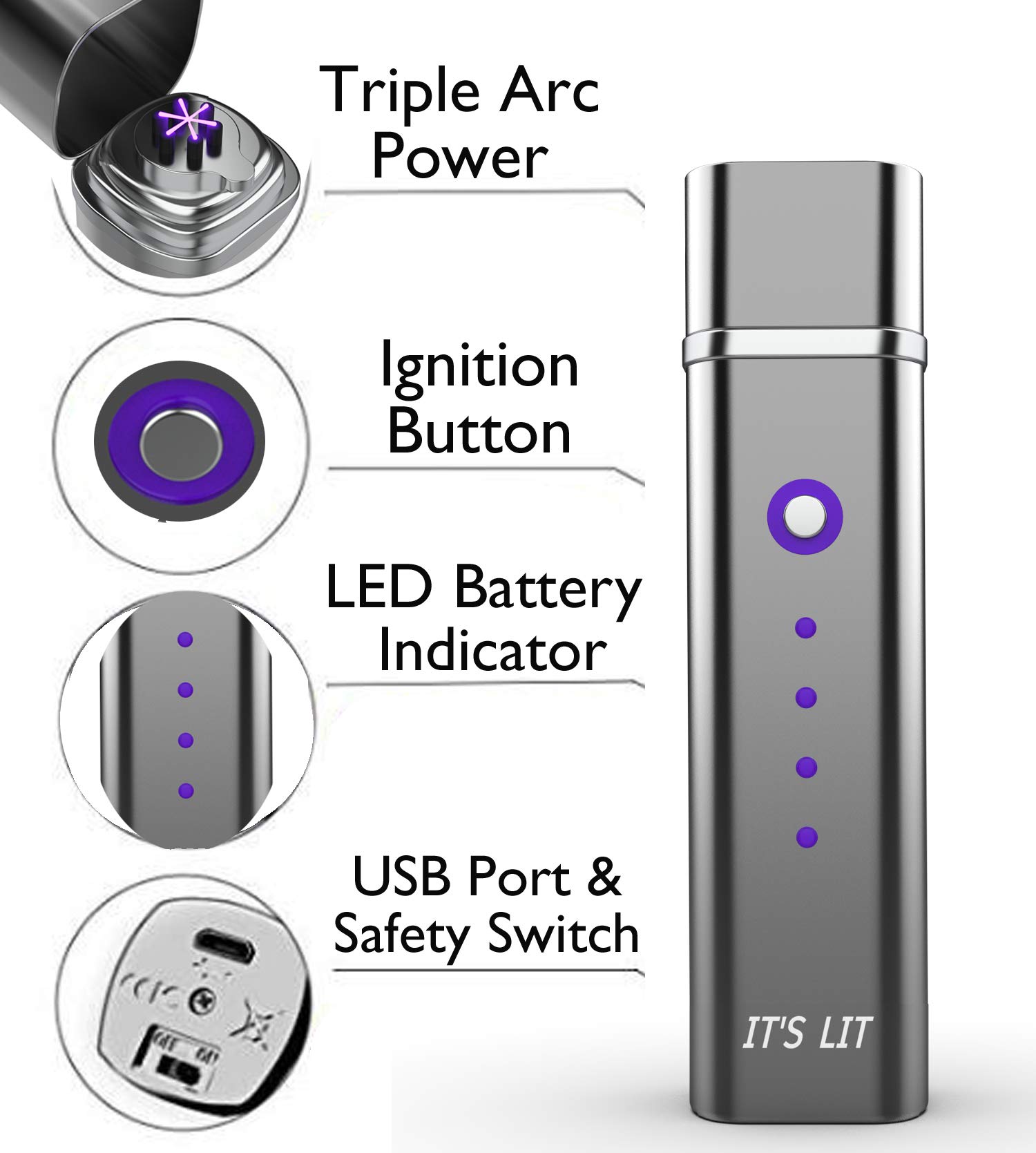 Plasma Lighter Tesla Arc Lighter 2020 Electric Tesla Lighter W/ LED