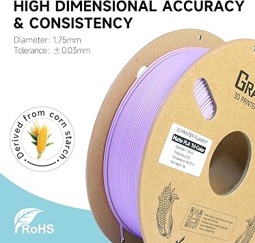 Gratkit マット3色PLAフィラメント、共押出PLAフィラメント1.75mm、+/-0.03mm、1KG/ロール、高速マットPLA、トパーズ。