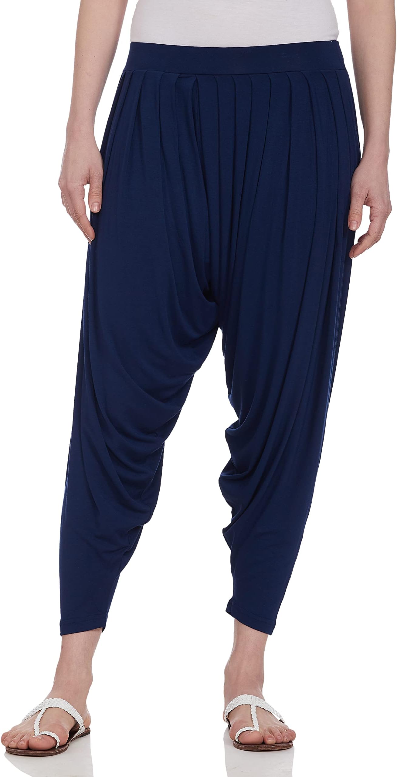 Women Solid Relaxed Fit Patiala Pants Mid Rise
