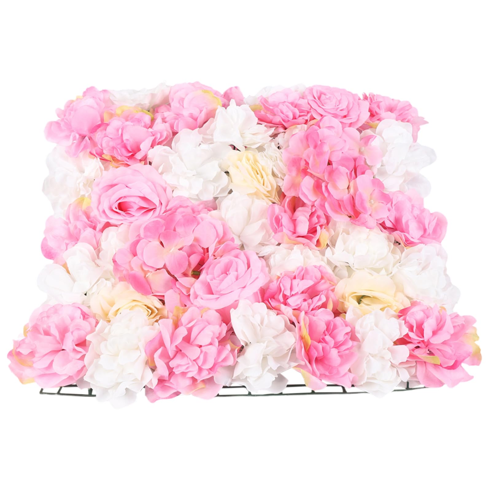 12 Stück Rosa Künstliche Blumen-Wandpaneel, 60 x 40CM Seide Rose Wanddekoration Blumenhintergrund Kunstblumen Deko Rosenwand Dahlienrose für Weddind Bühne Party Foto Hintergrund Heimdekoration