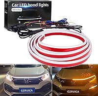 Vista 28 de Tira de luz para capó de automóvil, 79 pulgadas, tira de luces LED blancas para capó, flexible, impermeable, escaneo dinámico DC12V, luces