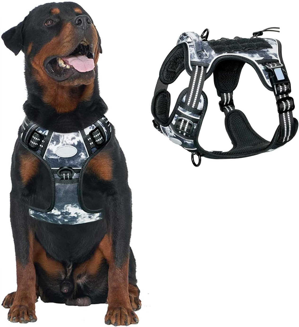 PETCUTE Hundegeschirr Mittelgro e Hunde Anti Zug Brustgeschirr Verstellbares Geschirr Hund mit D-RingGepolstert und AtmungsaktivReflektierendNo Pull Hunde Geschirr f r Kleine Mittlere GrosseL