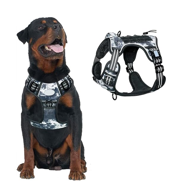 PETCUTE Arnes Perro Antitirones,Arnés para Perros con Asa Acolchado,Ajustable Transpirable Reflectantes…