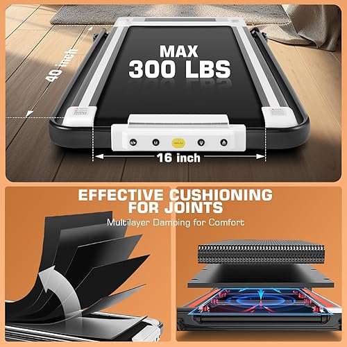 Miniatura 4 de ANCHEER 2 in 1 Folding Treadmill,Under Desk Walking Pad Treadmill, Compact Space Electric Treadmill for Home Office with LED Touch Screen  0.5-4MPH