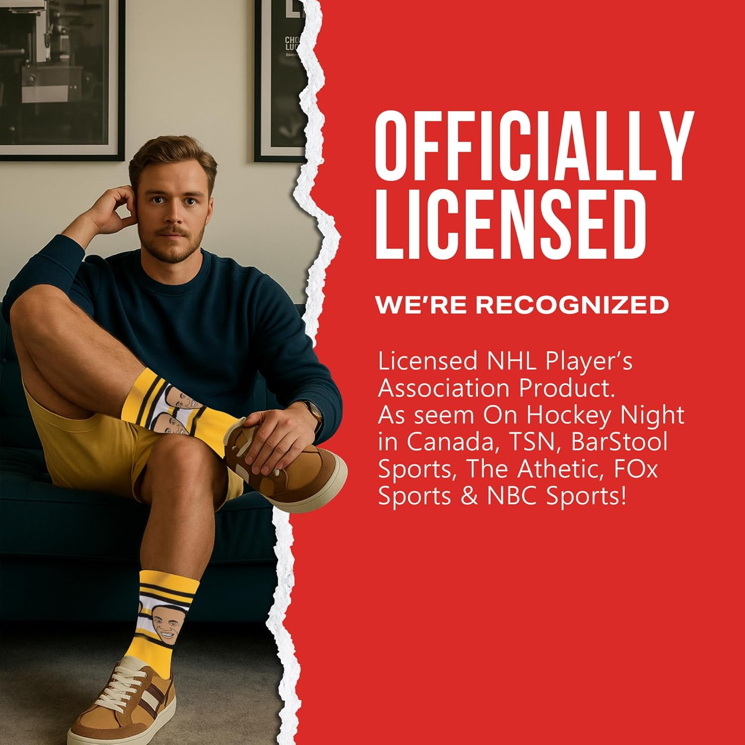 Major League Socks - NHL Boston Bruins Fan Socks - Ideal for Hockey Lovers - Unisex Apparel for Sports Enthusiasts- Size 7-13 - Image 5