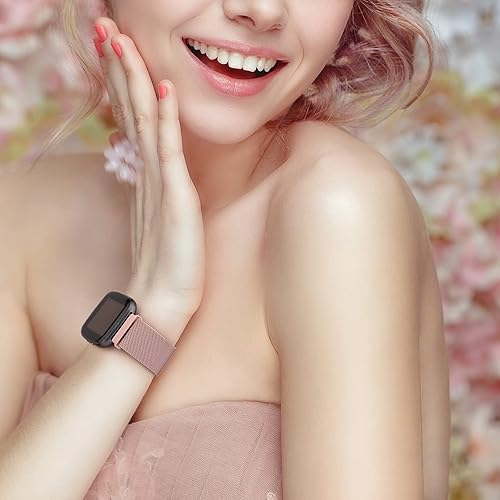 Miniatura 6 de Oumida Bandas de metal compatibles con Fitbit Versa 2Fitbit VersaVersa LiteVersa SE, correa magnética ajustable de acero inoxidable para Fitbit