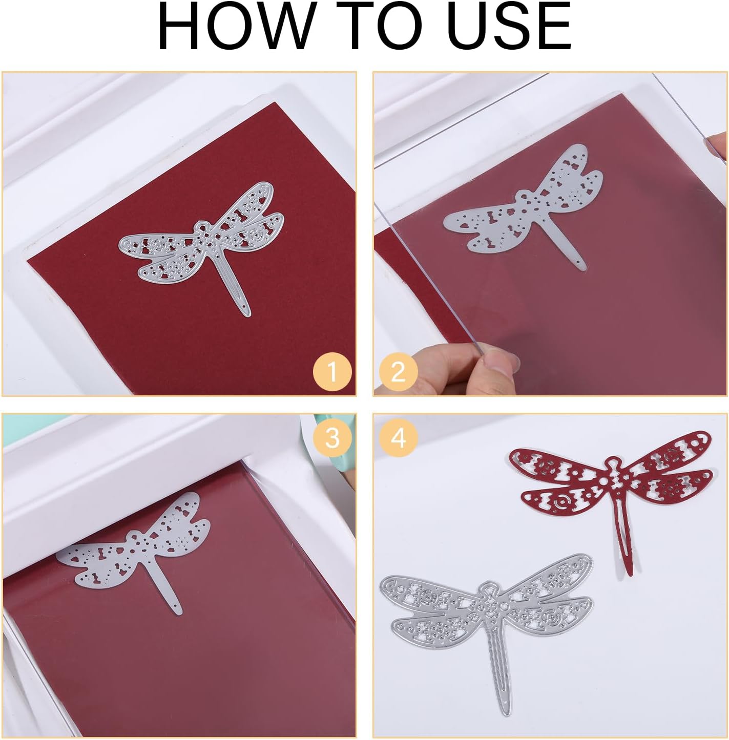 GLOBLELAND Steampunk Gear Insects Cutting Dies for Card Making Butterfly Bee Dragonfly Cut Die for DIY Scrapbooking Journal Embossing Paper Craft Decor