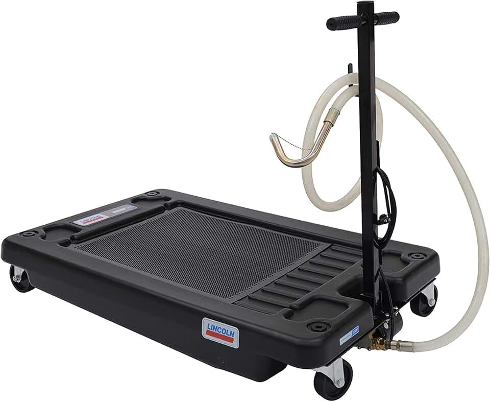 oil drain pan with pump