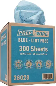 Lauco Prep Wipe Lint-Free Towels – Heavy Duty Nonwoven Cleaning Cloths, 300 Pack, 9 x 17 Inch Blue