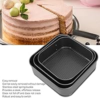 Vista 4 de CHICIRIS Springform - Molde cuadrado para hornear para tartas de queso, con parte inferior extraíble, a prueba de fugas, para tartas de queso, pizza