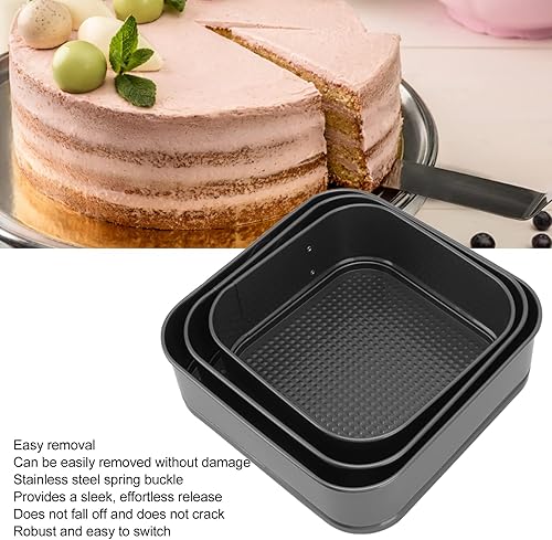 Miniatura 7 de Milltrip Springform - Juego de 3 moldes antiadherentes para tartas de queso con parte inferior extraíble, juego de moldes redondos a prueba de