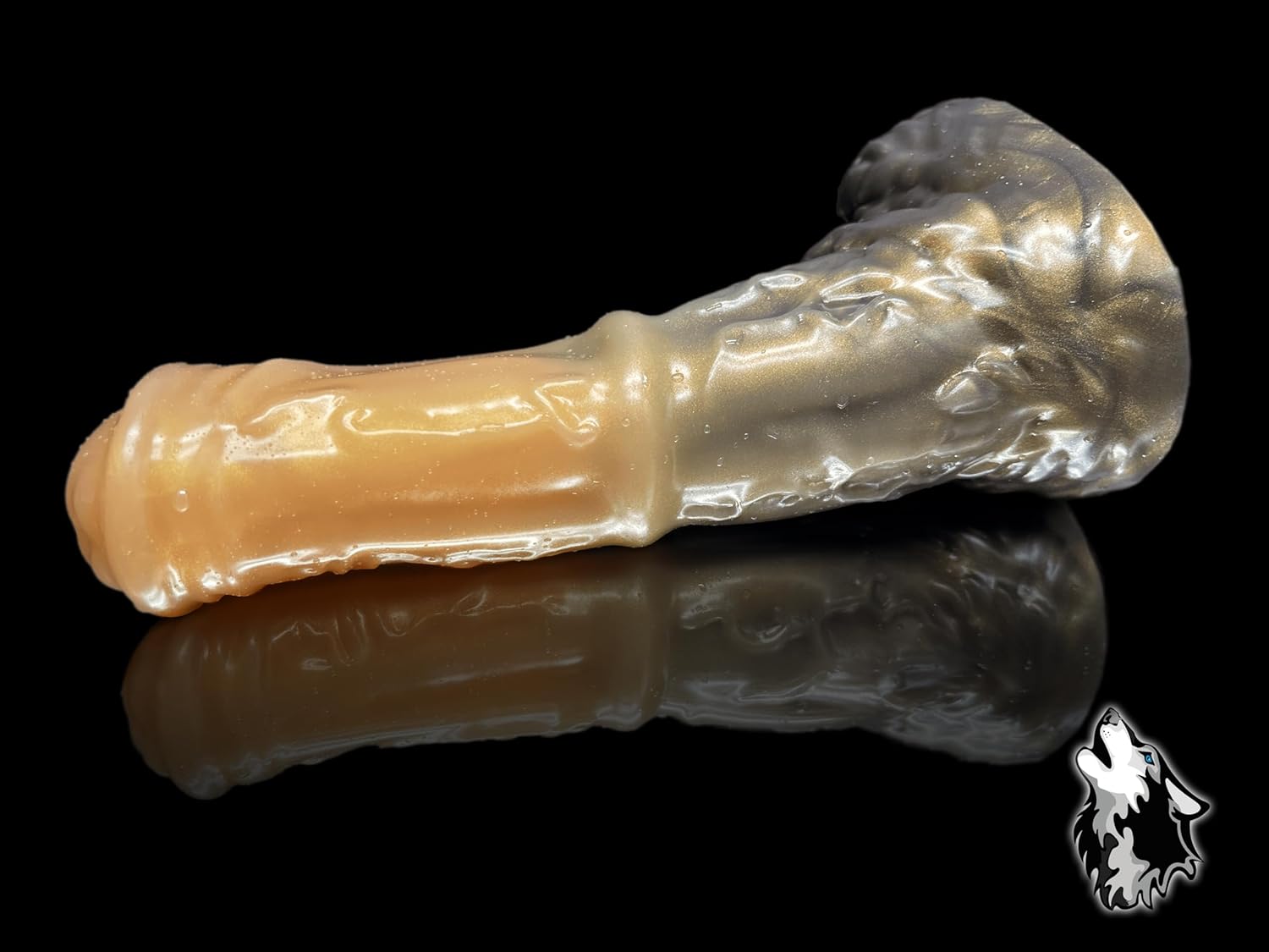 FlirtyDawg Fantasy Horse Mustang Monster Adult Anal Sex Toys Platinum Silicone Dildo Pegasus Harvey Color Gold-Brown- Handmade USA (7 inch)