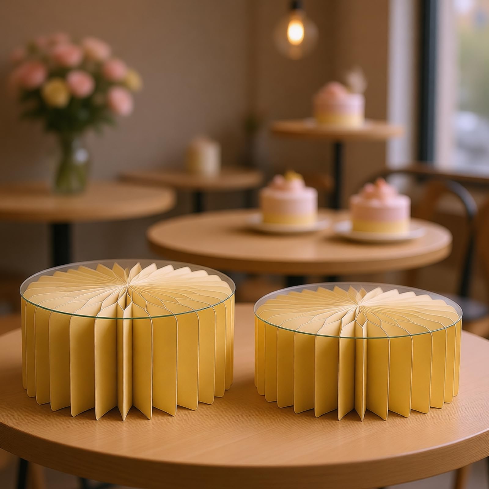 4 soportes de postre plegables compactos, ahorran espacio, soporte de varios tamaños para la cocina doméstica, soporte de boda con estructura robusta