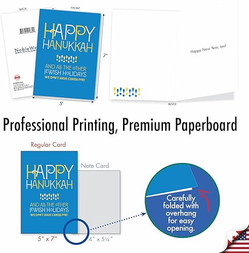 Miniatura 3 de NobleWorks - Divertida tarjeta de felicitación de Janucá con sobre de 5 x 7 pulgadas (1 tarjeta) Tarjeta de vacaciones judías Otras fiestas judías