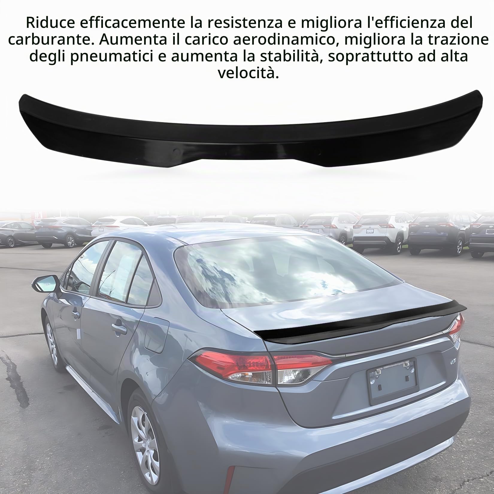PSLER Spoiler Per Auto per Maxton Mk1 Mk2 Mk3 Mk4 Mk5 Mk6 Mk7 2000-2021 Spoiler Posteriore per Tetto Auto Universale Ala Spoiler per Tetto Lunotto Posteriore Deflettore