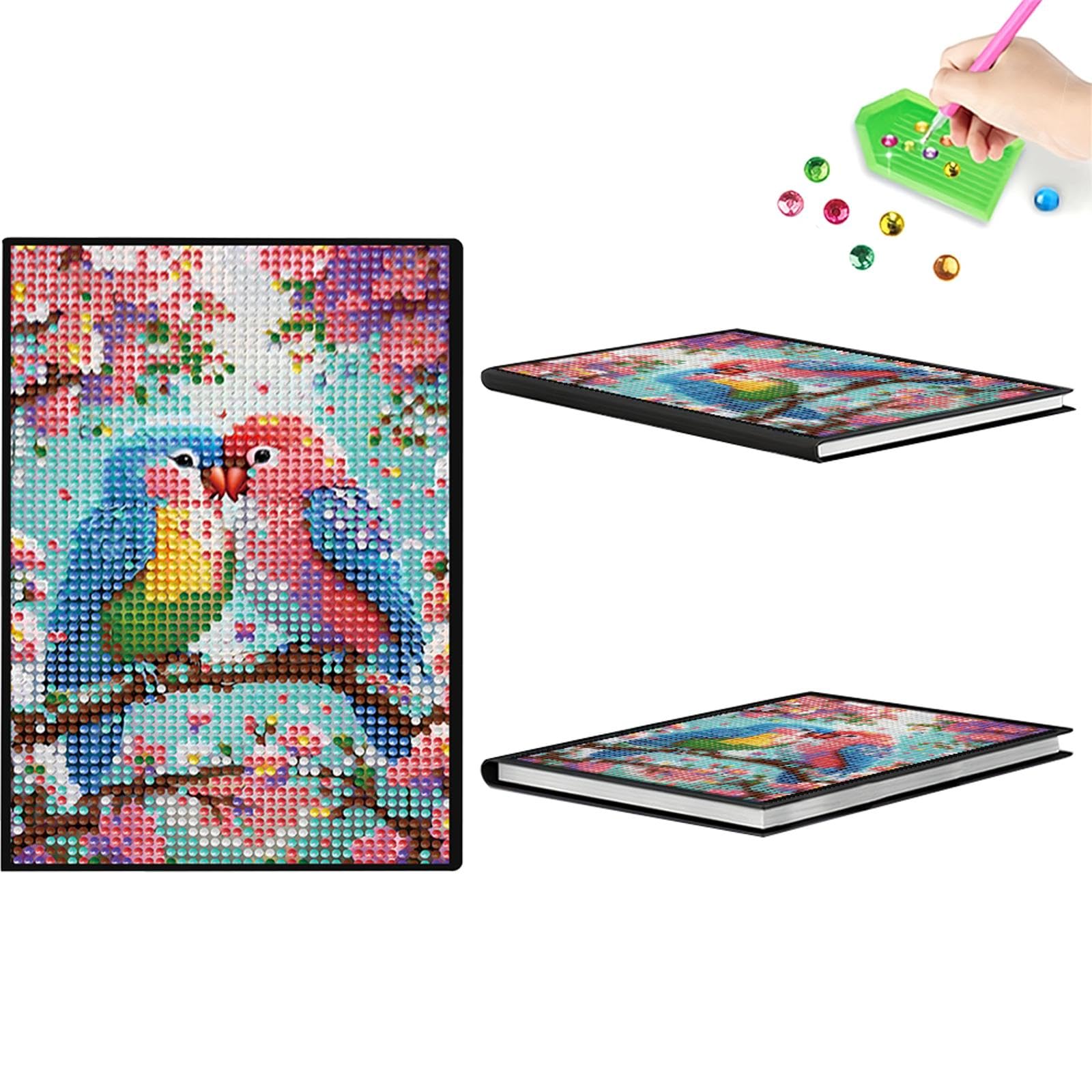 5D-Diamant-Kunst-Gemälde zum Selbermachen – Papagei-Kristall-Notizblock &