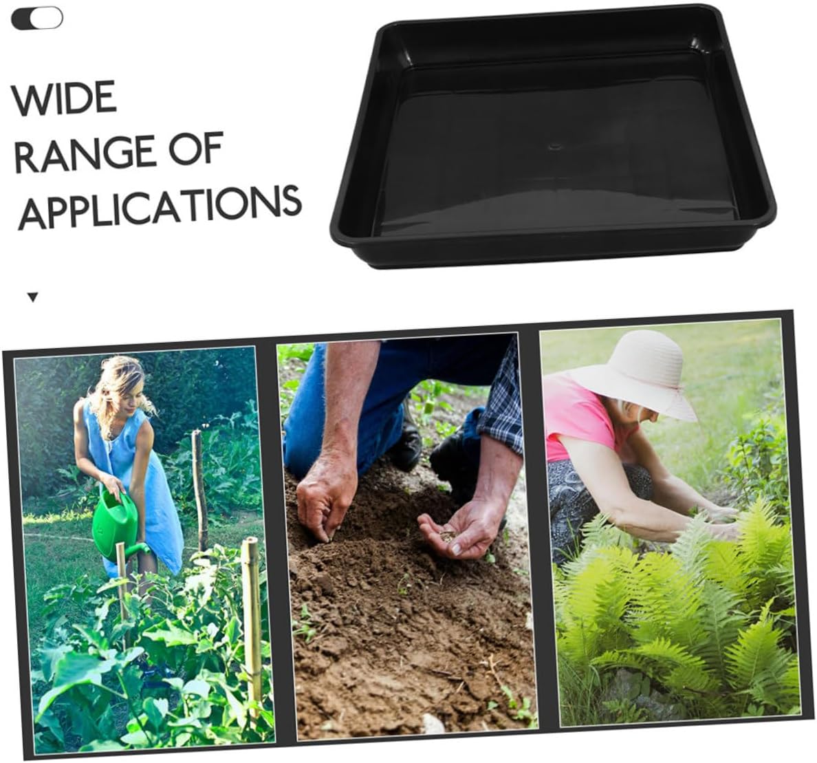 6pcs Heavy Duty Square Plant Saucer Drainage Tray for Pots Water Catcher for Flower Baskets Prevents Water Damage and Messes for Balcony and Patio Use