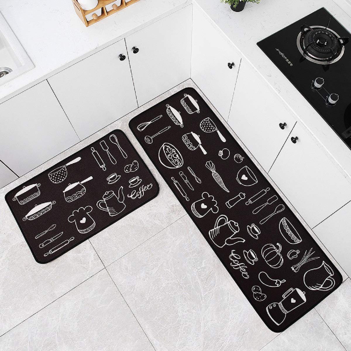 Favria2 Pcs Kitchen Floor Mats,Kitchen Rugs,Standing Desk Mat Floor Mats,Comfort Runner Rug Carpets for Kitchen Floor,Sink(40 x 120 cm, 40 x 60 cm) (Kitchen Tool) (B0CSPHFTCL) Amazon Price History, Amazon Price Tracker