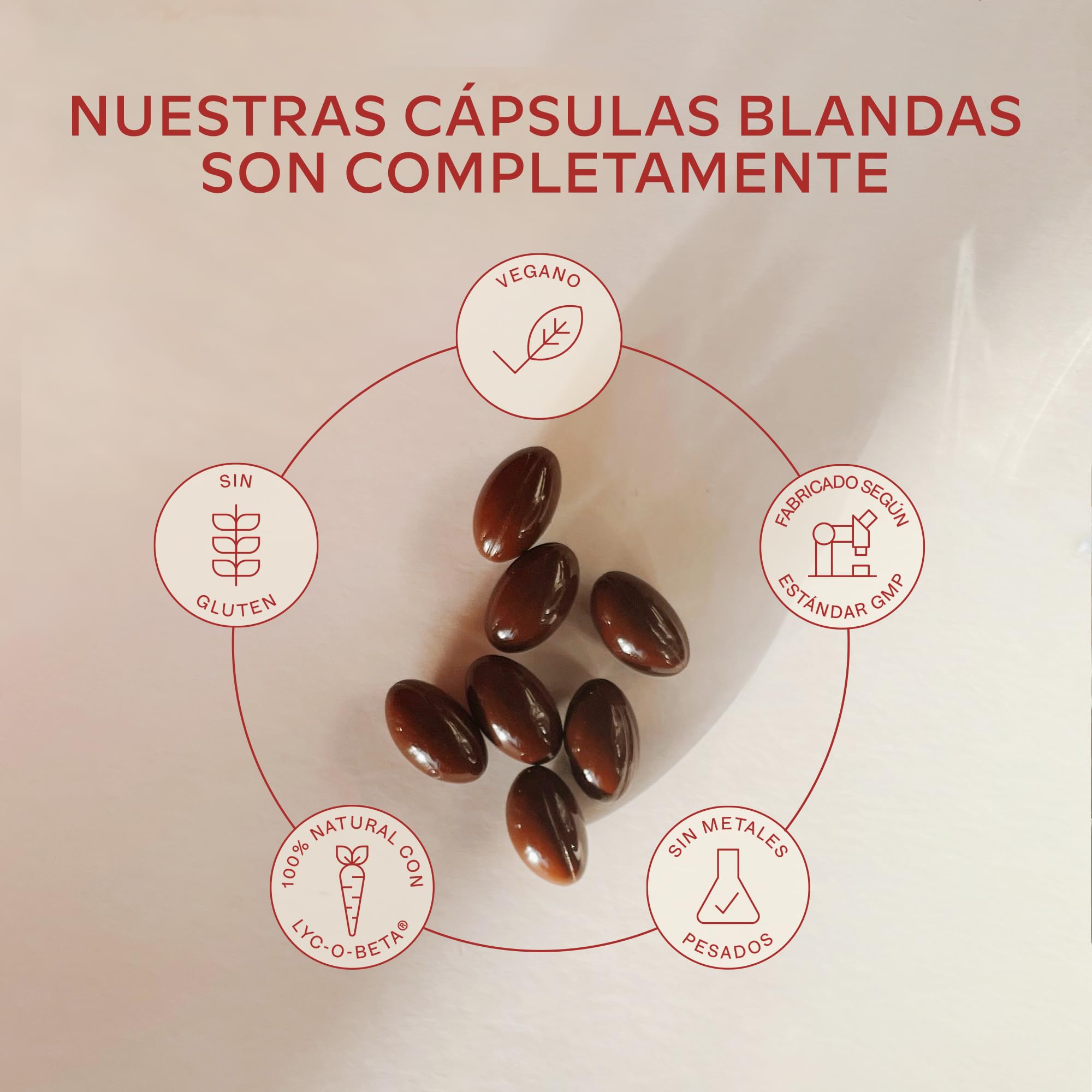 Betacaroteno [ 25 000 ui ] Vitamina A - 180 Cápsulas con Patentado Lyc-O-Beta - Con Aceite de Oliva Extra Virgen - Apoyo Natural Para el Bronceado, Ojos, Piel y Sistema Inmunológico