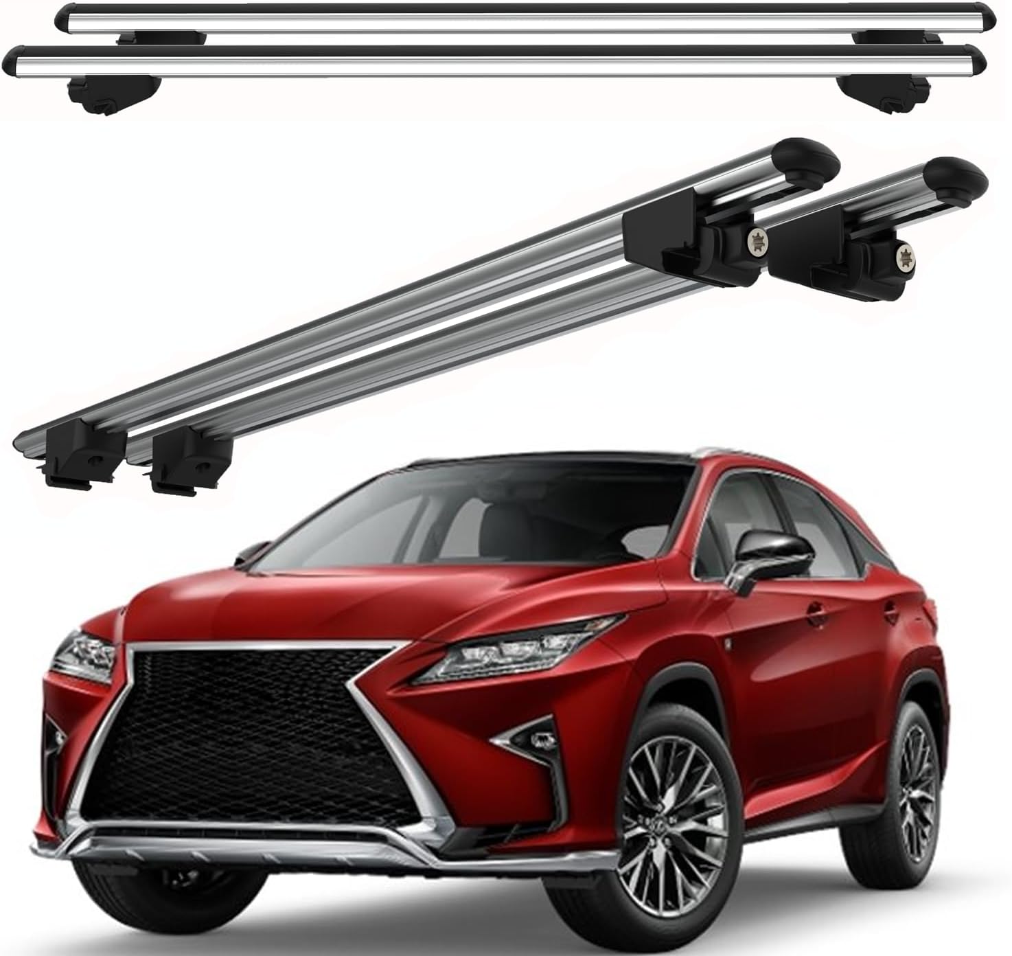 Catch USA Car Roof Rack Cross Bars for Lexus NX 2015-2024 Aluminum Cross Bar for Rooftop Luggage Kayak Canoe Bike Snowboard