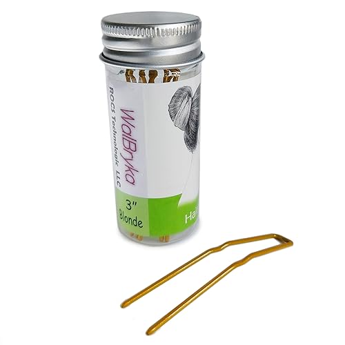 Horquillas para el moño ROCST Bobby Pins Clips para Ballet Mujer Niña Peluquería Salón (2 pulgadas, Marrón, 12 piezas) (Rubio, 3 pulgadas (paquete