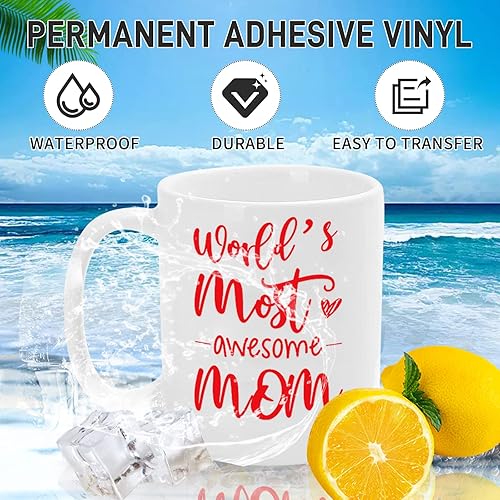 Miniatura 5 de Rollo de vinilo permanente rojo brillante de 12 pulgadas x 42 pies, rollo de vinilo adhesivo permanente para siluetas, cortadores de camafeo,