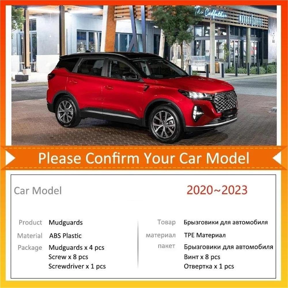 Auto Parts Car Mudguards for Chery Tiggo 7 Pro MK2 2020-2023 Accessories Anti-Splash Front Rear Mud Flap Protection Splash Fender