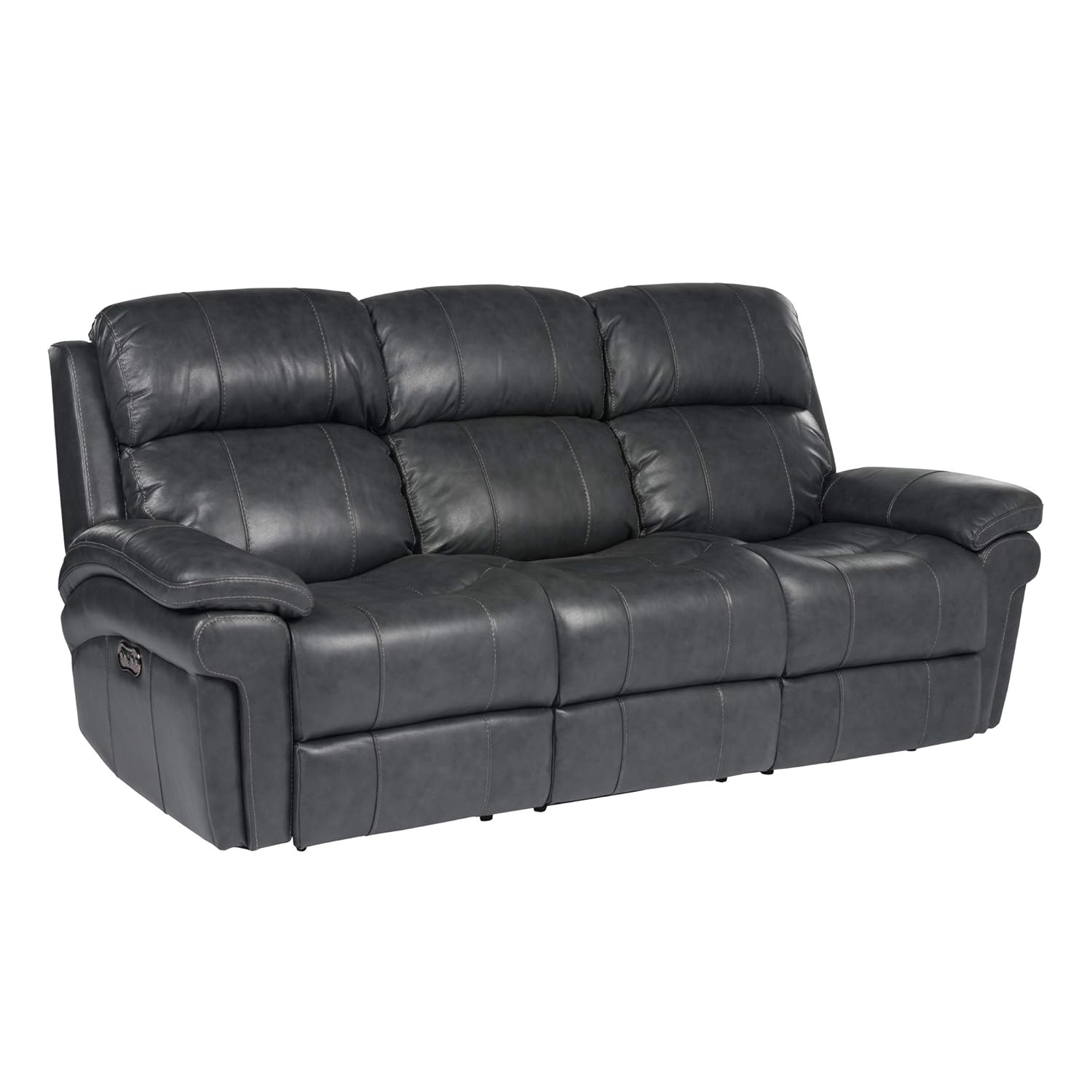 Sunset Trading Luxe Leather Reclining Sofa, Gray