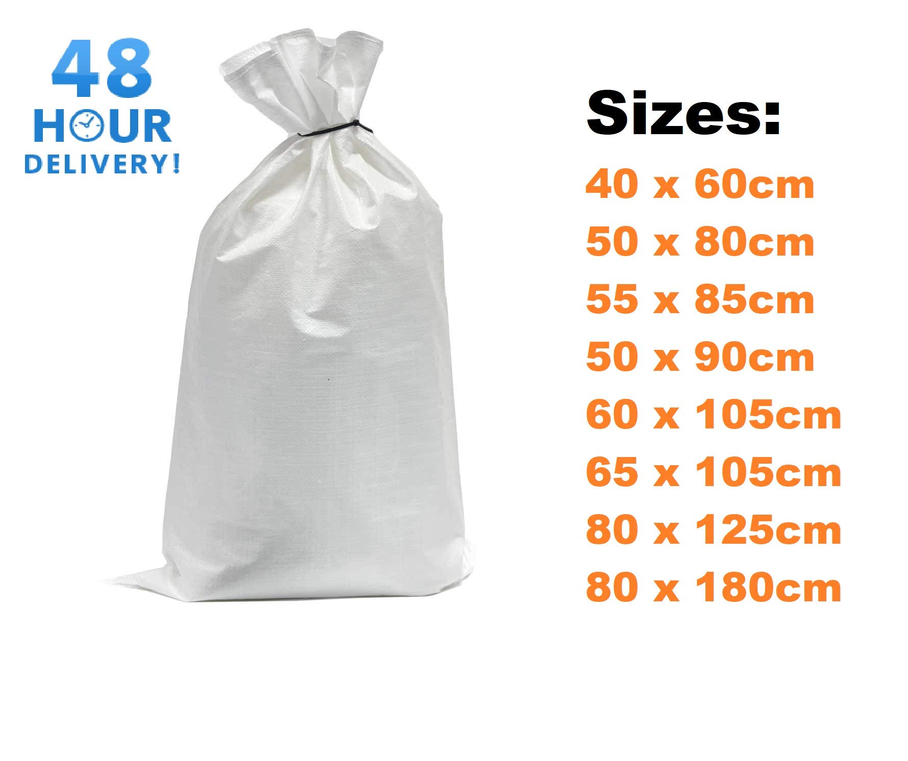 BAG SACKS WOVEN LARGE EXTRA HEAVY DUTY RUBBLE SAND BAG SACKS POLYPROPYLENE PB (2, 16"X24" - 40 X 60CM) — view 3