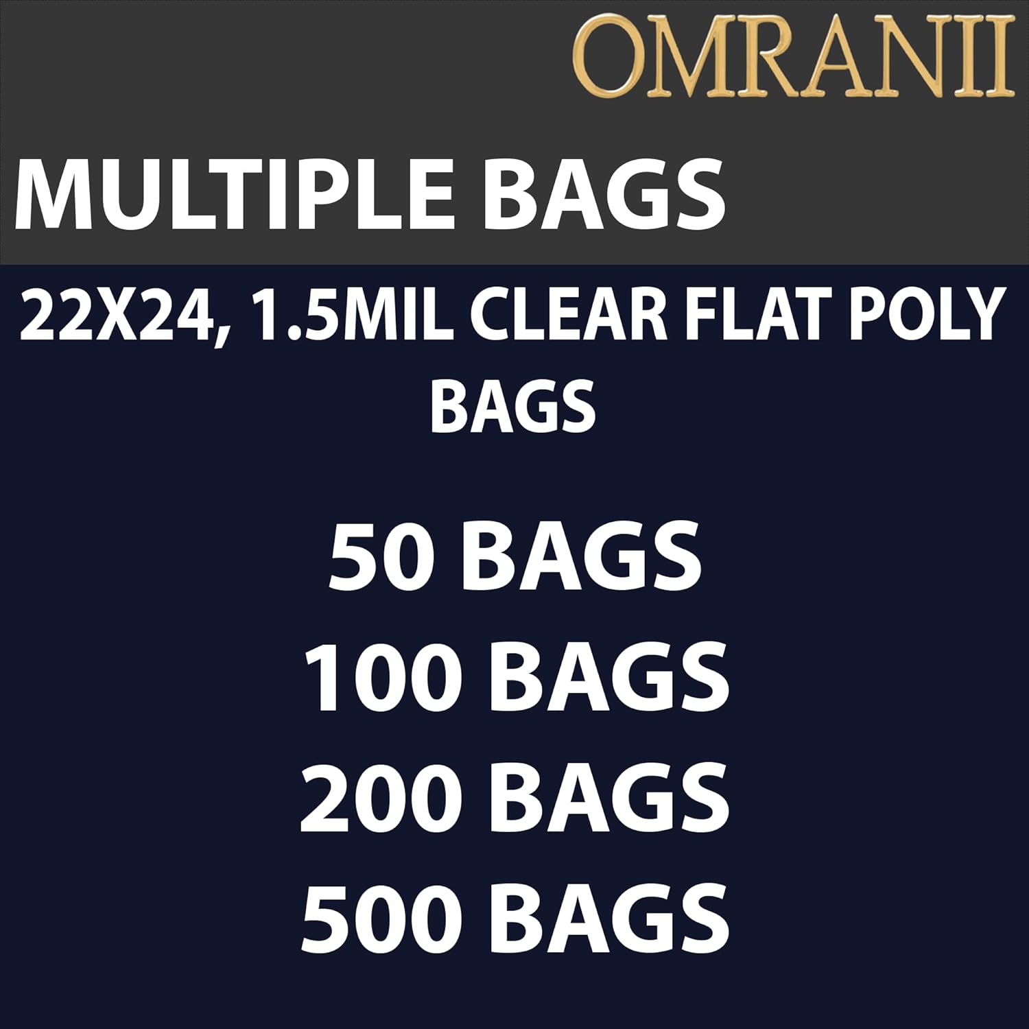 Multiple Sizes Clear Flat Poly Bags, 1.5Mil 24" X 24" & 100 Bags | Low-Density Polyethylene (LDPE), Flat Open Top Plastic Packaging Packing | Flexible and Durable Plastic Bag