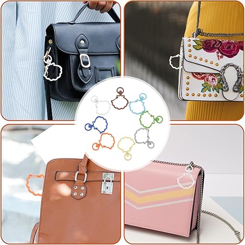 Miniatura 3 de EXCEART 10 piezas de monedero llavero carteras llaveros suministros bolso sujetador bolsa accesorios hebilla bolsa piezas llaveros llaves artesanía