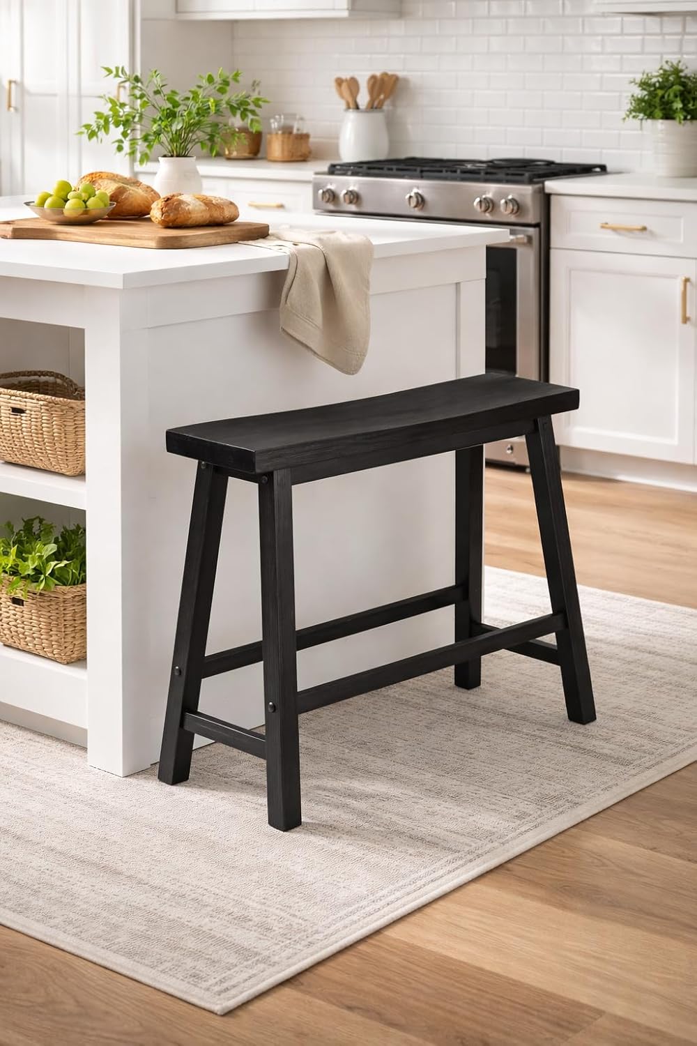 Boraam Sonoma Backless Bench - Black Charcoal