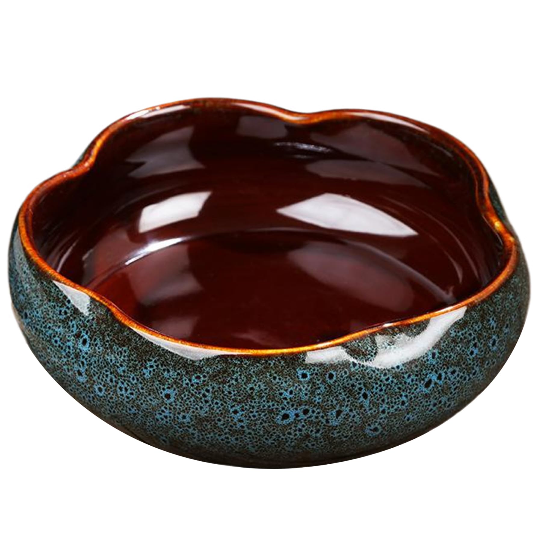 Jardinière de bol de lotus bleu en céramique 8 pouces pour plantes d'intérieur