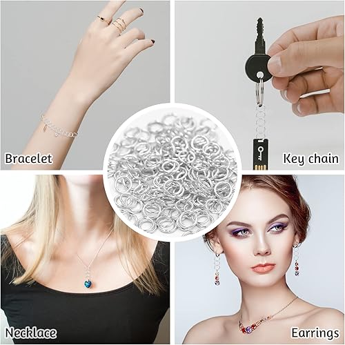 Miniatura 7 de 500 piezas de anillos de salto para fabricación de joyas, anillo abierto, conectores abiertos, anillo tórico, metal, hallazgos para llaveros