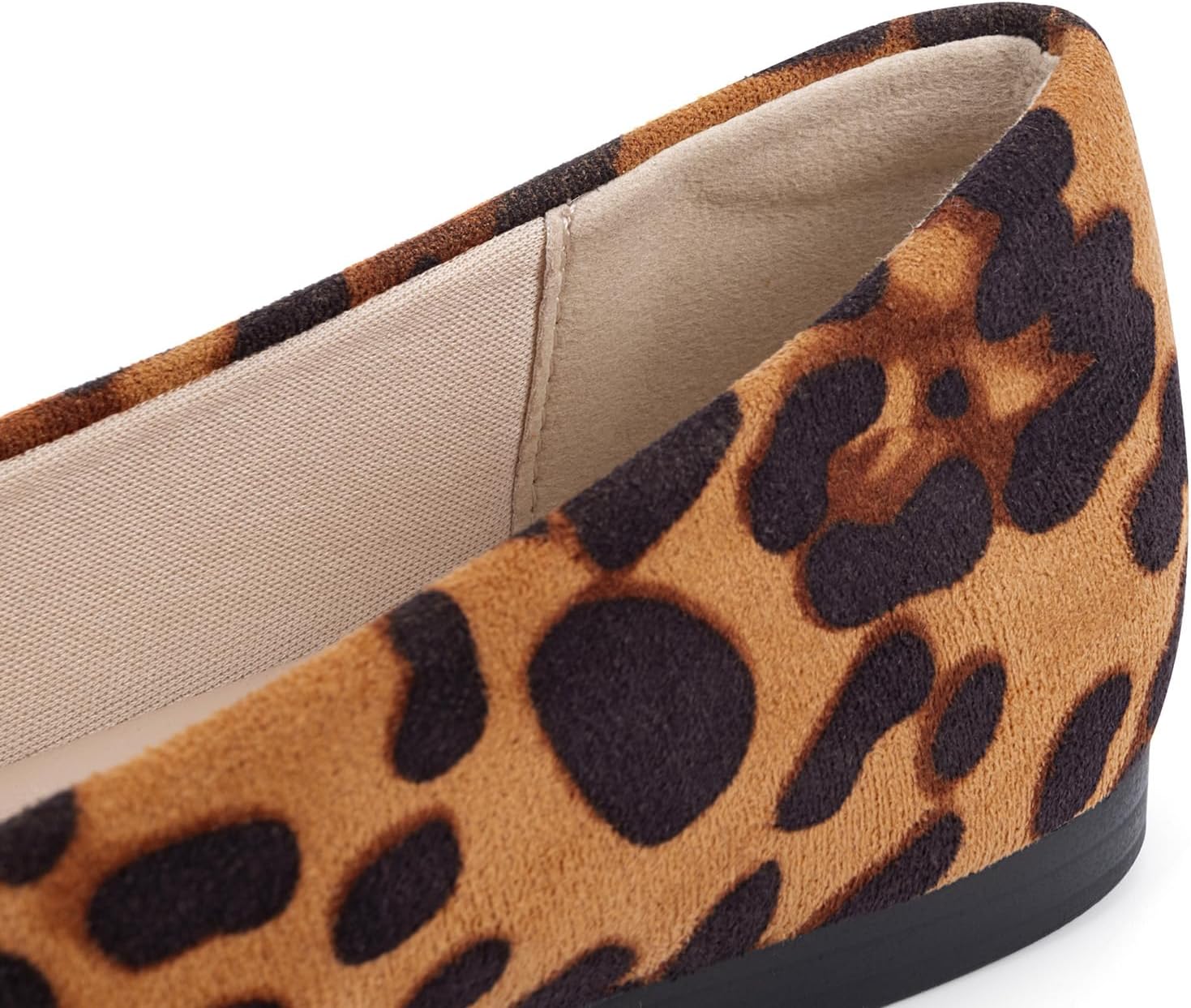 MUSSHOE Pointed Toe Flats for Women: Comfortable Business Casual Work Shoes - Soft Faux Suede Slip On Loafers with Arch Support for Office & Walking - Image 4