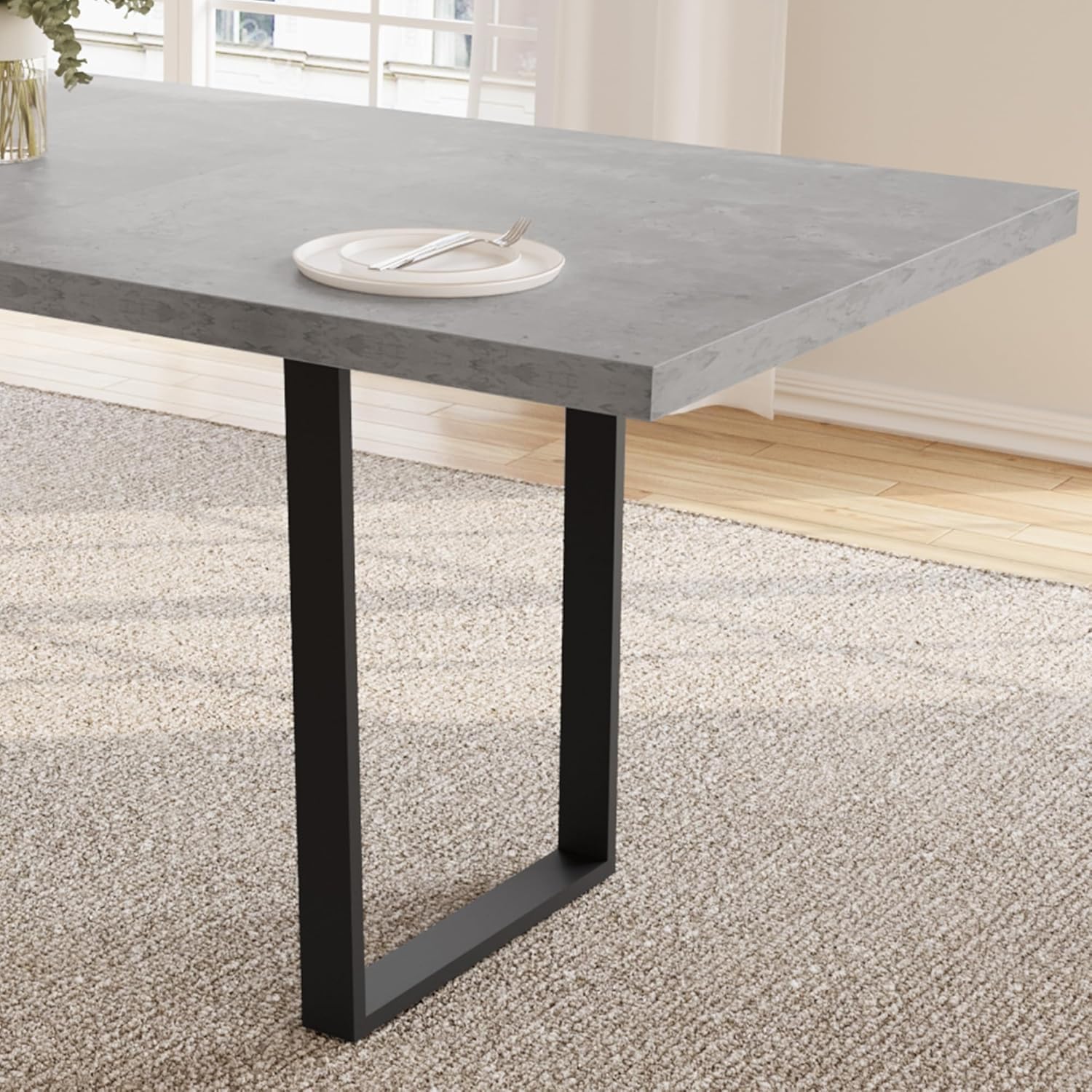 JIEXI Esstisch Mit 4-8 Stühlen Set, Esszimmertisch Ausziehbar, Tisch Esszimmer, Essgruppe Mit 4-8 Stühle, MDF-Platten Holztisch Geeignet Für Wohnzimmer, Küche